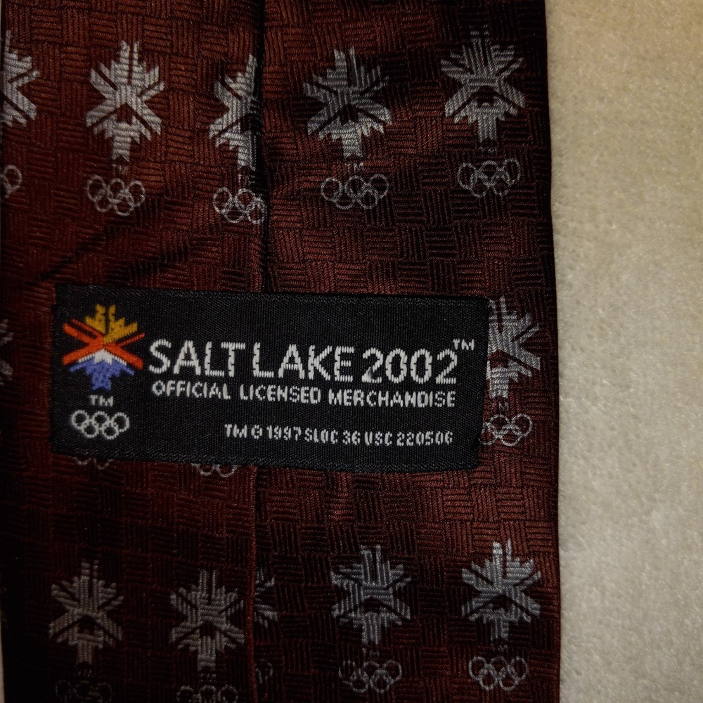 Robert Talbott 2002 Winter Olympics Salt Lake City Team USA Silk Tie Red Vintage
